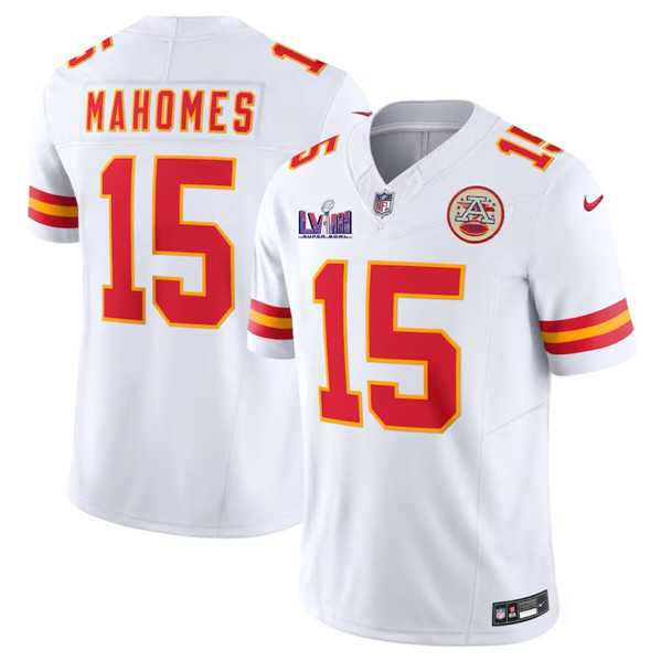 Men & Women & Youth Kansas City Chiefs #15 Patrick Mahomes White F.U.S.E. Super Bowl LVIII Patch Vapor Untouchable Limited Jersey,We sell and wholesale Men & Women & Youth Kansas City Chiefs #15 Patrick Mahomes White F.U.S.E. Super Bowl LVIII Patch Vapor Untouchable Limited Jersey on line form chian!